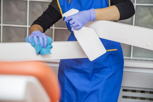 Local upholstery cleaner treating a sofa in west London